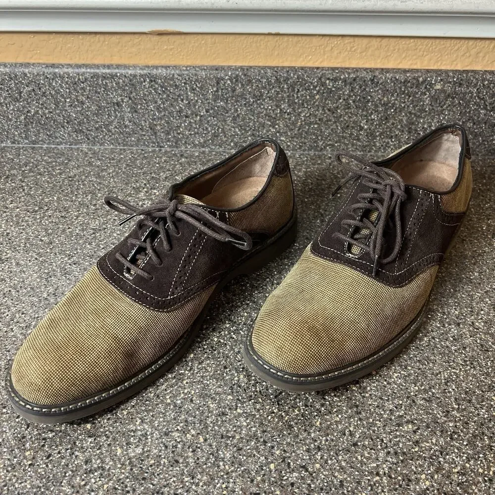 G.H.Bass & Co Men's Size 10.5 D Shoes Brown Fabric Casual Comfort Oxford Lace Up